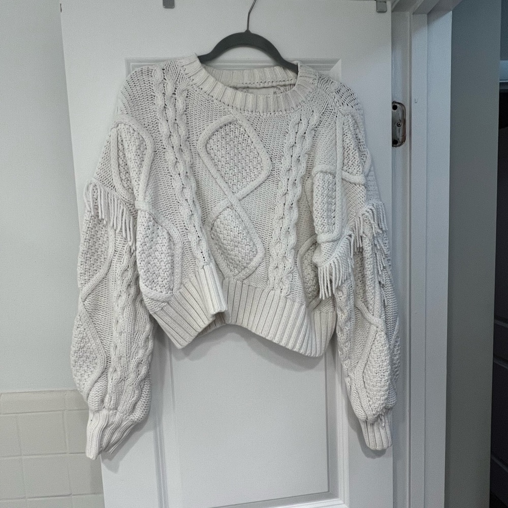 Fringe Cable Knit Sweater